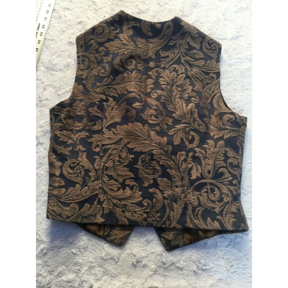 Tancredi & Morgen Womens Shawl Collar Three-Button Jacquard Paisley Cropped Vest - Picture 4 of 8